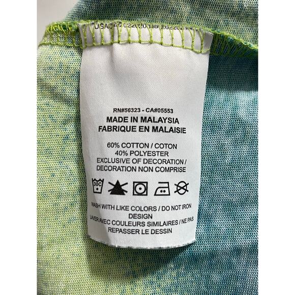 Jumpman Jordan Graphic Tee Size Large Green/Yellow Tie-Dye Short Sleeve - Picture 10 of 11